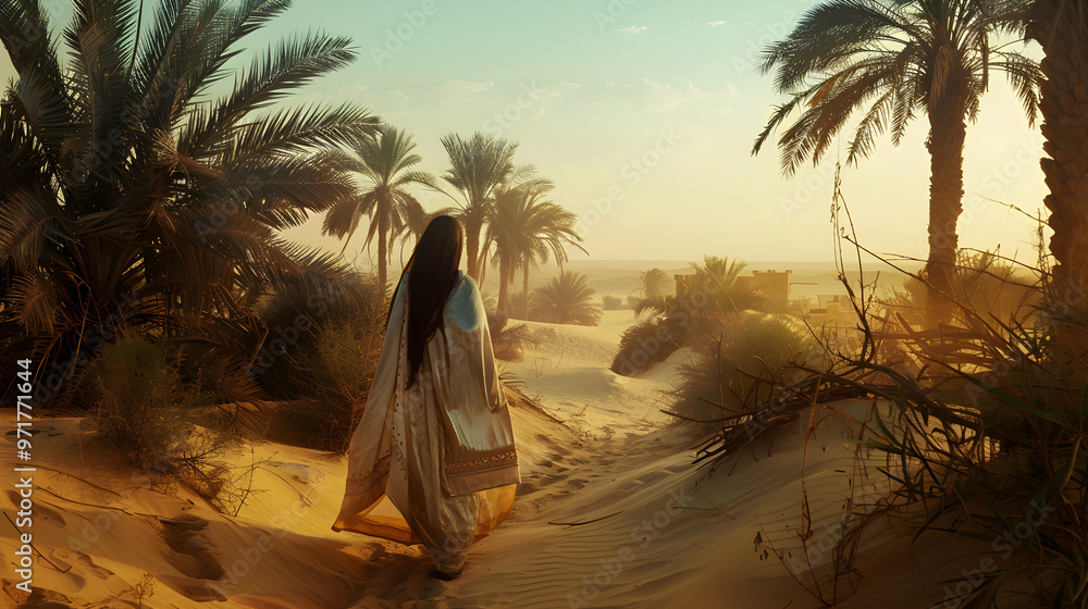 Canvas Prints Woman Arabian Oasis