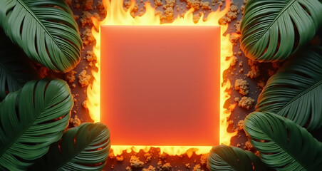 christmas frame with candle