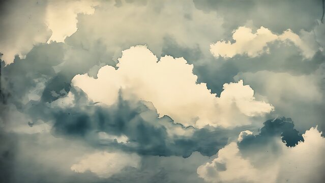 Water color like cloud on old paper texture background