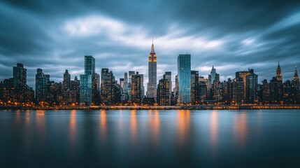 Fototapeta premium Manhattan Skyline at Dusk