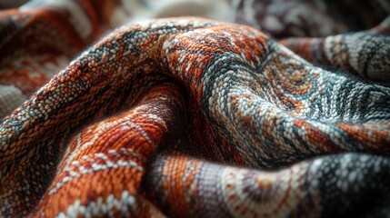 Colorful Woven Fabric Close-up