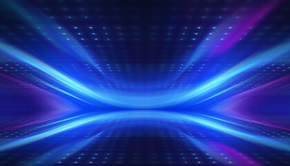 Obraz premium Dark abstract background. Empty neon stage with rays.