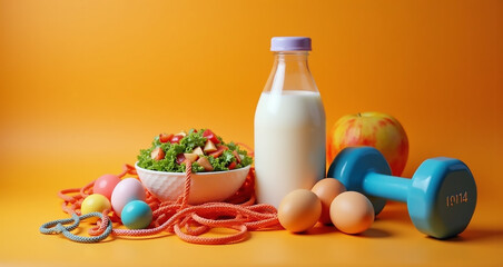 easter eggs and milk