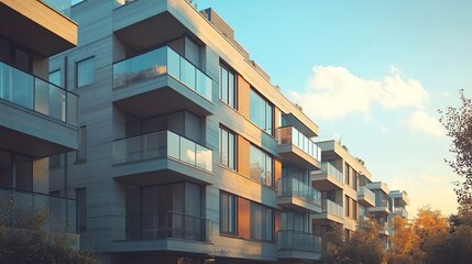 Obraz premium Stunning high-rise residential building architecture captured in detailed design pictures