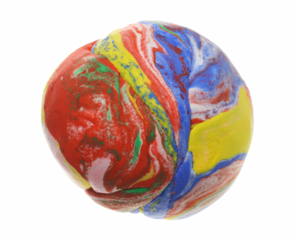 Colorful light clay in shape ball modeling clay isolated on white, clipping