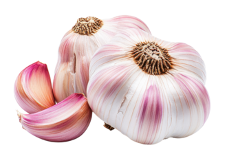 Fresh garlic bulbs with cloves, perfect for culinary use, adding flavor and aroma to dishes, and known for health benefits.