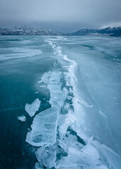 Pressure Ridge on a frozen lake