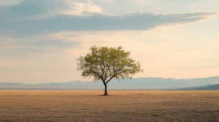 Solitary Tree in a Vast Landscape