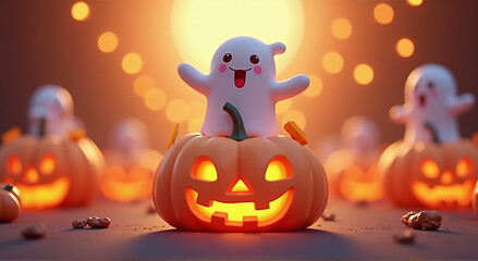 halloween background with pumpkin