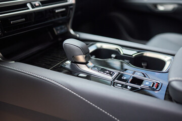 Macro shot of a car gear lever an essential auto part