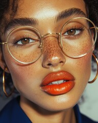 Sophisticated Portrait of a Woman with Strong Features