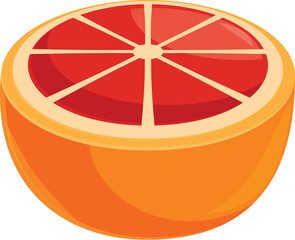 Obraz premium Grapefruit cut in half, revealing its juicy, segmented interior