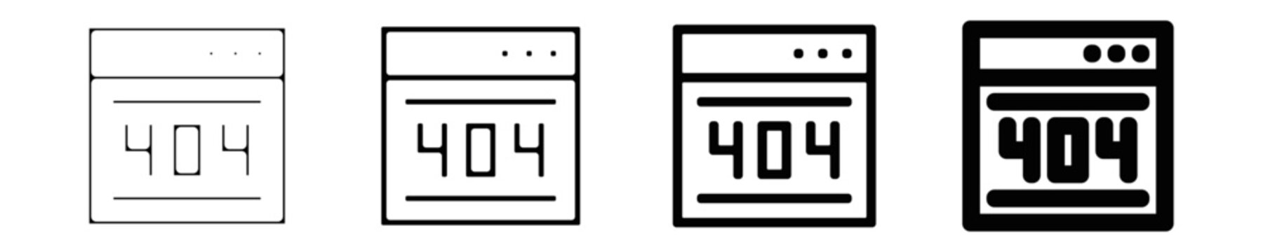 ensemble picto icones symbole erreur 404 en ligne site web