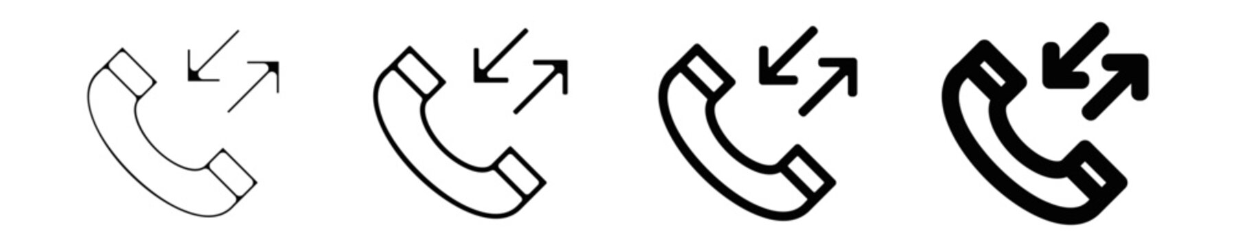 ensemble picto icones symbole appel entrant sortant