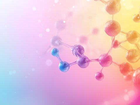 Abstract Science atoms and molecules. View of Human Genome Structure on Light Background