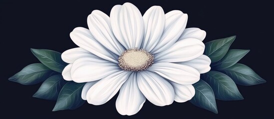 Fototapeta premium White flower hand drawn illustration for design purposes