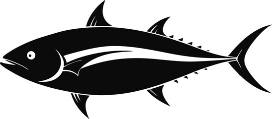 tuna silhouette vector illustration .