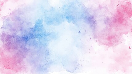Fototapeta premium Multicolor watercolor illustration featuring light blue pink and purple shades Hand drawn textured background suitable for a Valentine s Day card template design