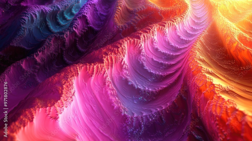Poster dreamlike color composition vibrant gradients and spectral hues symbolize imagination creativity and