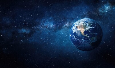 Obraz premium Nighttime Earth Under a Starry Sky