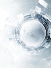 Fototapeta premium the graphic vector design banner of the background of ditigal globe white and grey monochrome