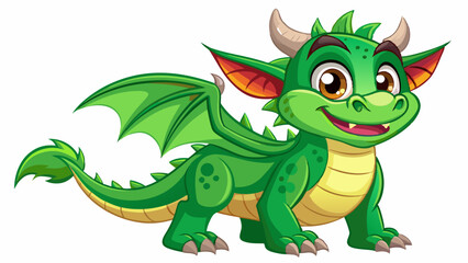 Obraz premium cartoon character green dragon