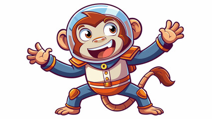 cartoon character monkey in astronaft suit