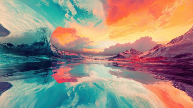 A distorted perspective capturing surrealist imagery and abstract dreamscapes