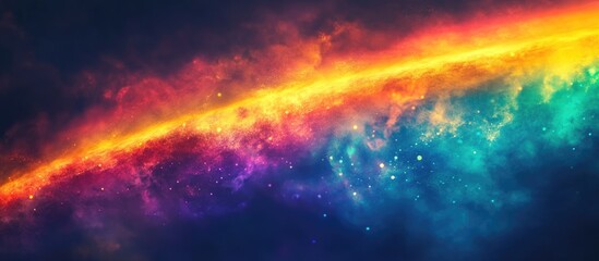 Obraz premium Photography of a rainbow against a dark backdrop Abstract web design elements for banners and panels Unique and surreal dispersion of light for digital backgrounds