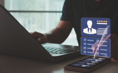 Human resource management, HR, recruitment, leadership, team building. Business technology concept....