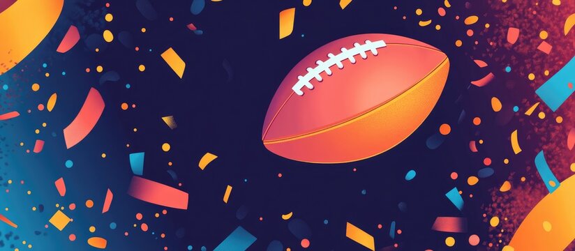 Super Bowl Party Background With Blank Space For Text