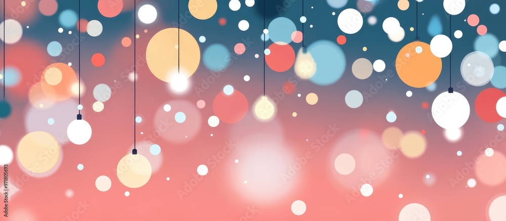 Poster abstract background with christmas lights and bokeh blur effect