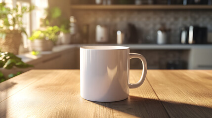 Fototapeta premium Beautiful morning light on white coffee mug
