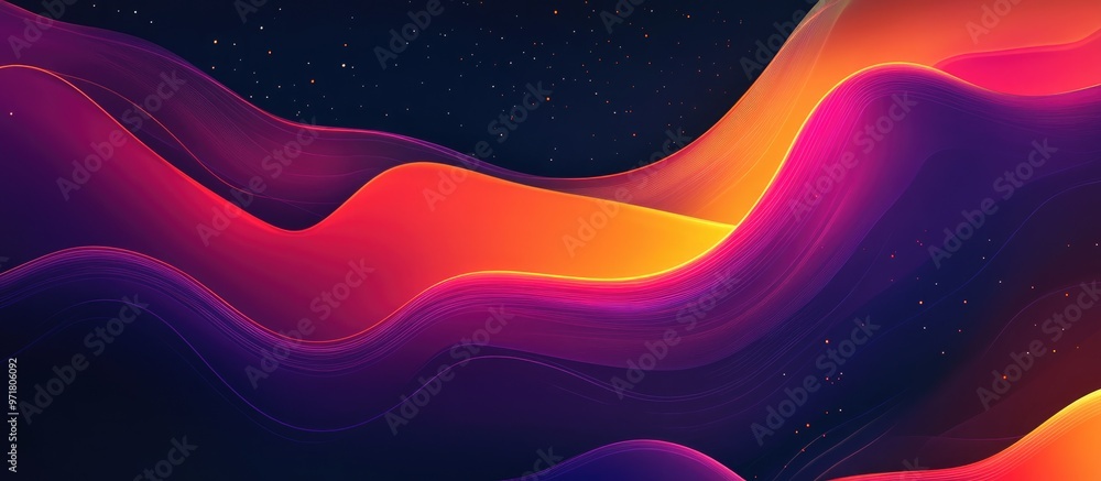 Poster abstract fluid neon background with organic patterns for web banner