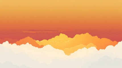 Aerial View Of Orange And Yellow Storm On The Horizon Above Clouds At Sunset With Fall Colors