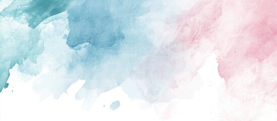 Abstract Watercolor Background In Light Blue Green And Pink Hues Illustration Of Paint Splashes Broad Brush Strokes Banner Design Contemporary Nordic Art Style Watercolor Fluid Stain