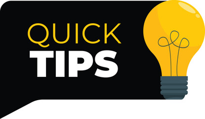 Speech bubble is giving quick tips, communicating helpful information with a bright light bulb