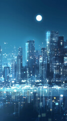 Obraz premium Dreamy night scene of future city