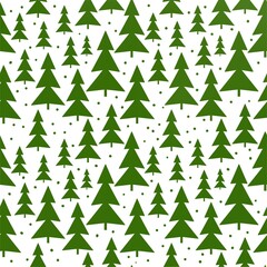 seamless geometric pattern with silhouette of spruce trees. Happy New Year 