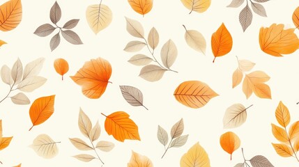 Obraz premium Autumn leaf pattern on a soft background ideal for phone wallpapers fabrics websites gift wrap or book covers