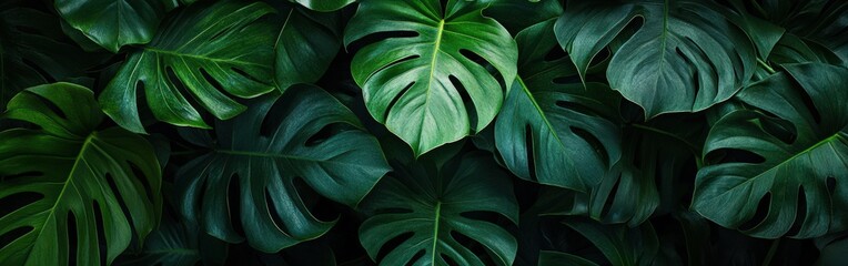 Dense Tropical Leaves with Dark and Moody Lighting
