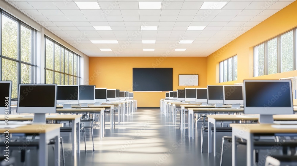Poster modern computer lab classroom