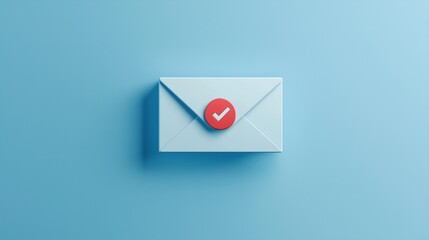 New email notification concept for business e-mail communication and digital marketing. inbox receiving electronic message alert. abstract minimalist design with cutout paper and blue background.