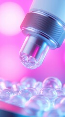 A microscope is focused on a small object