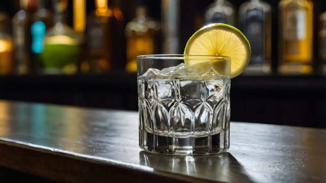 tequila sobre la barra de un bar mexicano