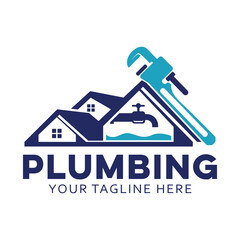 House plumbing logo design template.