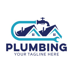 House plumbing logo design template.