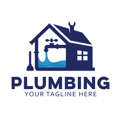 House plumbing logo design template.