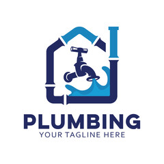 House plumbing logo design template.