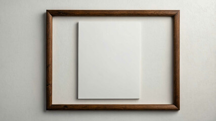 Wooden frame with plain white background